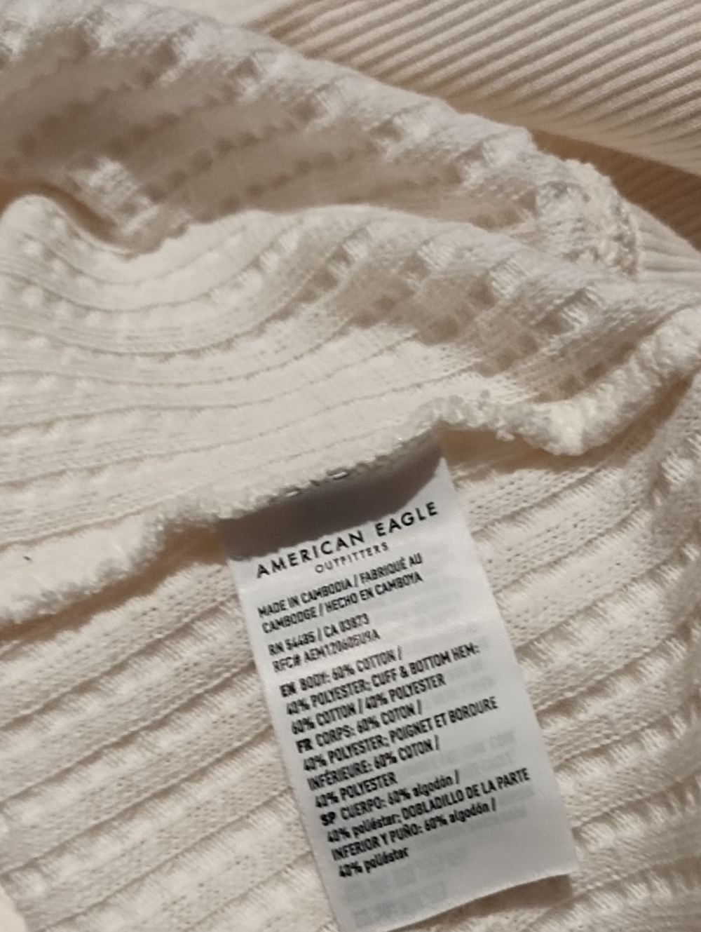 American Eagle Big Hug Waffle V Neck Sweatshirt NWT! - Picture 7 of 9